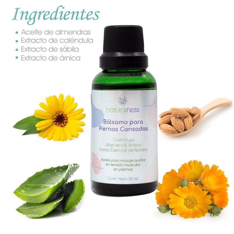 Naturalness - Aceite para masaje corporal "Piernas Cansadas"- Tamaño 30ml
