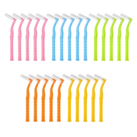 50Pcs Interdental Brushes,L Shaped Dental Brushes,5 Size Teeth Brushes Interdental with Non-Slip Handle,for Braces Oral Cleaning Narrow Tooth Cleaning Tools (Multicolor)