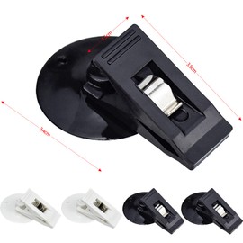 Demason Car Permit Holder Clip, 2 Pairs PVC+ABS Material, White + Black, Cup Holder for Windscreen Parking Ticket, 56 * 30 mm, Sucker Adsorption
