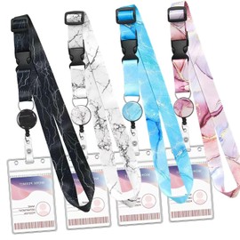 4 Pack Detachable lanyards for Cruise Ship Cards,Retractable Cruise Lanyards,with Waterproof ID Badge Reel Holder, Detachable Buckle for Cruises Ships Key Cards