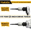 Impact Driver Socket Adapter Hakkin 1/2 Square Drive to 1/4