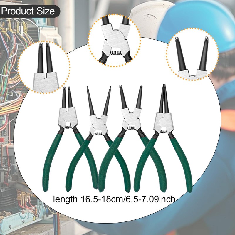 Ronyme 4Pcs Snap Ring Pliers Kit Ring Remover Heavy Duty