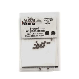 Hareline Slotted Tungsten Beads 233 7/64 in (2.78 mm) Metallic Brown