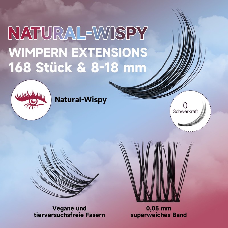 Mayhug Eyelash Extensions Set, Natural Lash Extension Set, 8-18 mm,