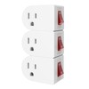 oviitech 3 Pack Grounded Outlet Wall Tap Adapter with On/Off