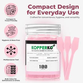 Kopperko Cosmetic Spatulas (2.5”, 100 Pack) - Small Plastic Spatula for Cosmetics, Creams & Crafts | Essential Esthetician Supplies | Makeup Spatula o