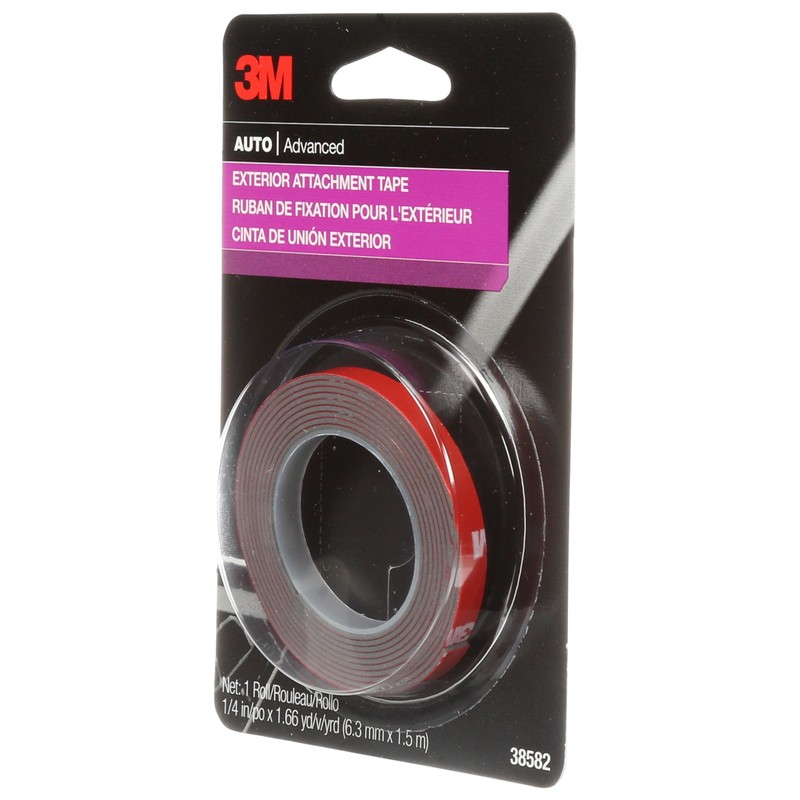 3M Auto Exterior Attachment Tape, 1/4 in x 5 ft,