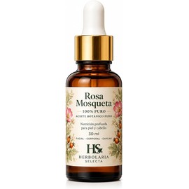 Aceite de Rosa Mosqueta 100% Puro 30 ml con Vitamina E Prensado en Frío Hidratante para Rostro, Cuerpo y Cabello Herbolaria Selecta