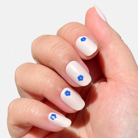 Olive & June Super Stick Mani Press-On Nails | Short, Round | No Glue Needed | 32 Tab Nails in 16 Sizes | Non-Toxic Tabs | Easy On-Off, Non-Damaging | Realest Look | 7-Day Wear | Mod Flowers