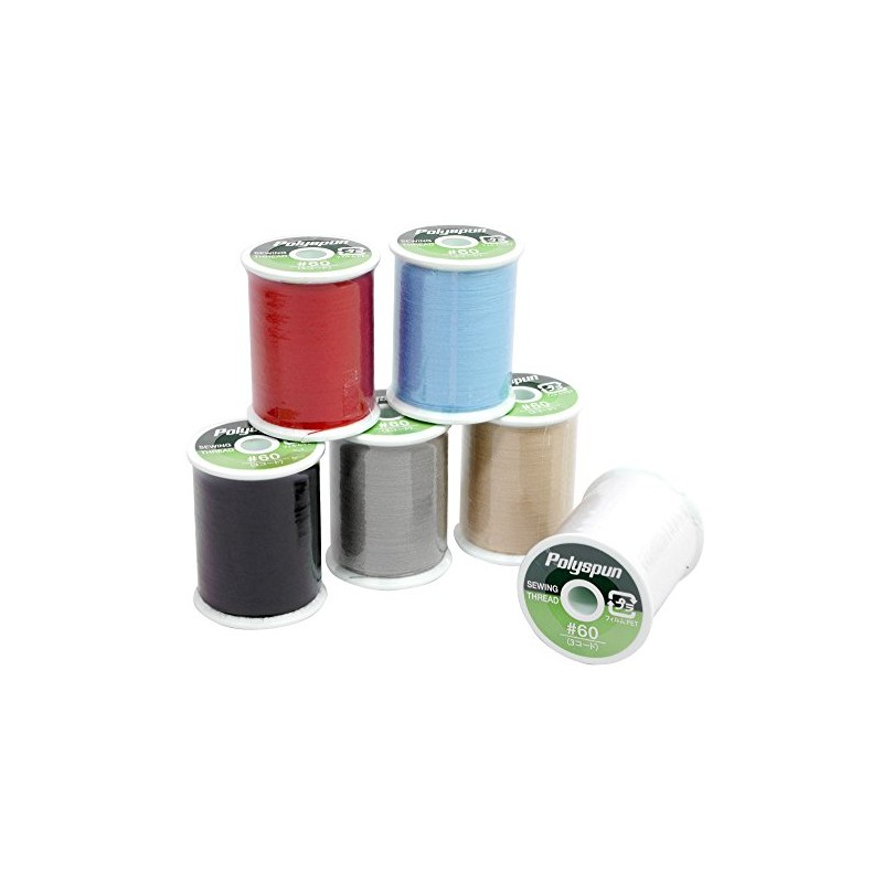 Fujix (フジックス) Poly Span 60 No. Yarn, 100m 6-Color Set,