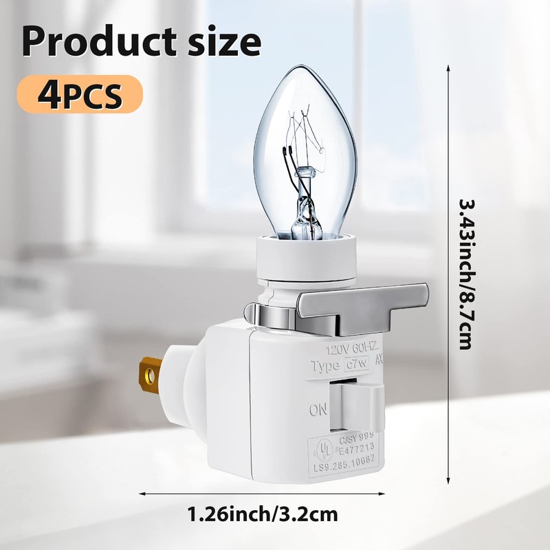 4 Sets Plug in Night Light 120V Night Lights Plug