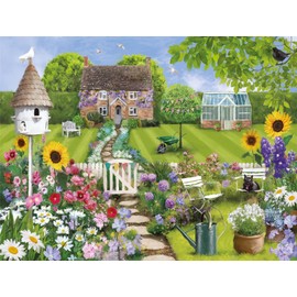 1000 Piece Jigsaw Puzzles For Adults - Cottage Garden Path - British Artist | Made in the UK | Recycled Puzzleboard | 66cm X 50cm, Jigsaw Puzzles For Adults