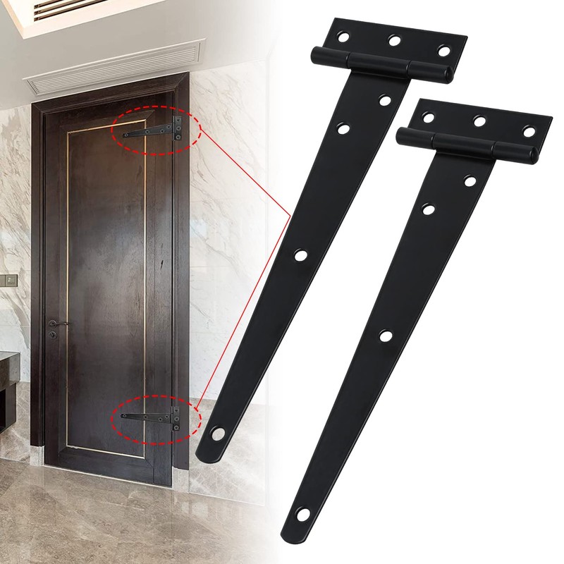2 Pcs Heavy Duty T Hinges with Mounting Screw, 8