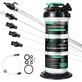 HTZSSON 5.3 L Manual Pneumatic Fluid Extractor, Oil Change Vacuum Pump Extractor with 5 Tubes and A Brake Bleeding Hose for Automotive, Boats