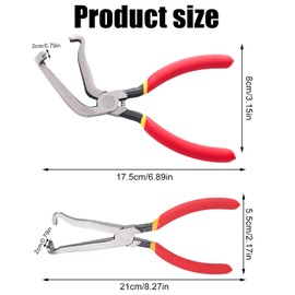 Gosknor 2pcs Electrical Disconnect Pliers for Cars, Electrical Connector Pliers with Anti-Slip Grip Automotive Hose Fuel Line Disconnect Tool Set for Push Tab Style Plugs (Bend & Straight)