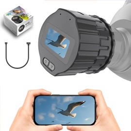 WiFi Eyepiece Camera with 1.5 Inch Screen, 2.5K Video, 1920 x 1080 Pixels, Suitable for 24-50mm Optical Telescope Microscope and Monocular Binoculars, with 64GB Memory Card