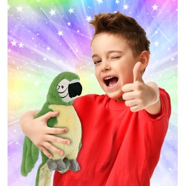 DolliBu Green Parrot Bird Super Soft Stuffed Animal, Cute Realistic Stuffed Animals for Girls, Boys, Adults Animal Gifts, Kids Nursery Decor for Newborn, Cuddly Soft Baby Plush Toys - 9 Inches