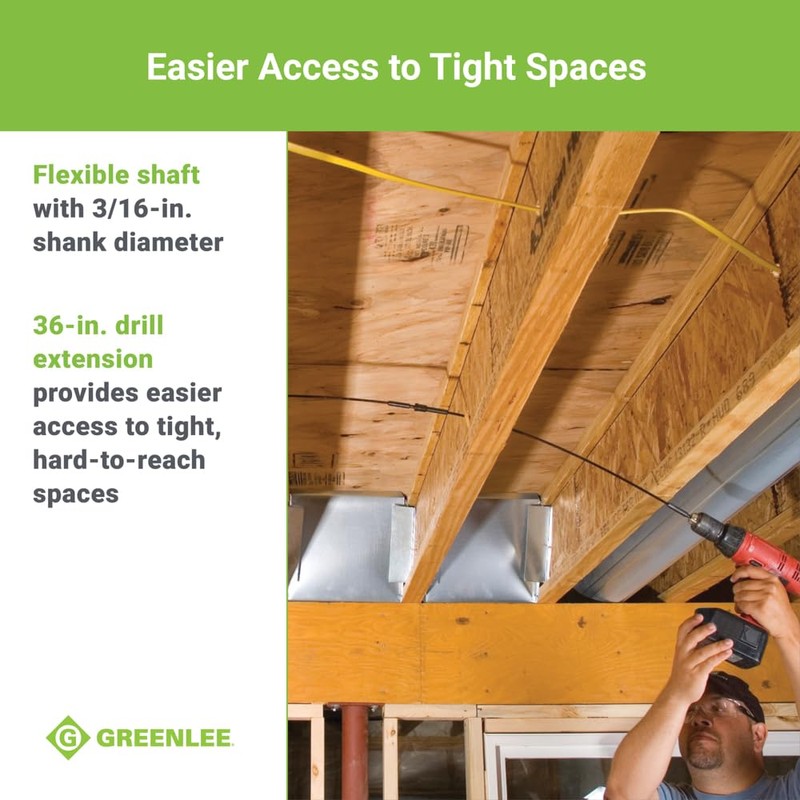 Greenlee 921 Quick Change D'VersiBIT 4-Piece Flexible Drill Extension Kit