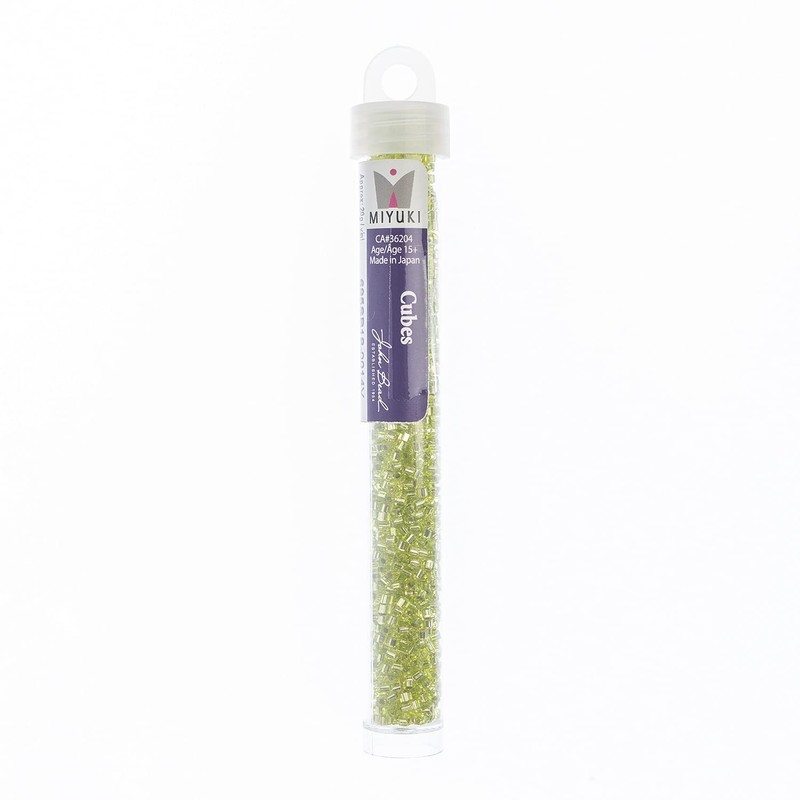 Miyuki - abalorio cuadradas y cúbicas de 1,8 mm Chartreuse