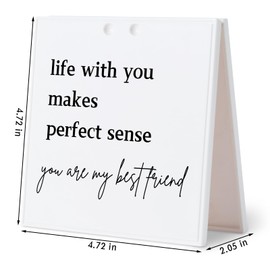 Friendship Desk Sign Decor Friend Gifts For Women Motivational Desk Plaque for Office Table Shelf Encouraging Coworker Gift for Birthday White Elephant Present