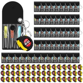 Jutom 96 Pcs Mini Screwdriver Keychain Mini Tape Measure Keychain Set Bulk Mini Keychain for Men Party Favors Tool Gifts