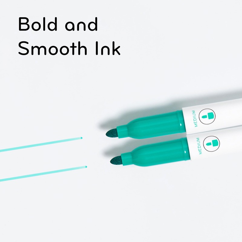 U Brands Fine Tip Dry Erase Markers with Eraser, Whiteboard