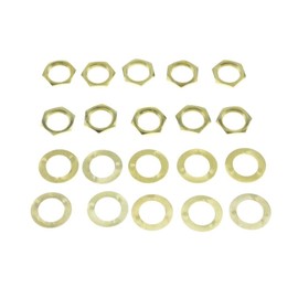KAISH 10pcs Brass American Thread 3/8" Guitar Pots Nuts Potentiometer Hex Nut Guitar Jack Nut and Washers for CTS Pots & Switchcraft & Pure Tone Jacks Gold