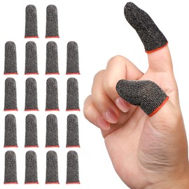 ENPOINT Black Thumb Covers, Finger Sleeve for Gaming, Mobile Gaming Call of Duty Mobile PUBG Mobile Games Finger Covers，Dedales Gamer Profesionales Thumb Sleeves Mobile Gaming Accessories, 20 Pack