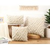 DRNOU Set of 2 Faux Fur Beige Throw Pillow Covers