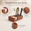 RiLiKar Wood Pencil Holder Pen Display Stand 3x3 Inch Sticky