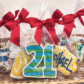 21 Finally Legal Birthday Cookies- Set of 6 Crunchy Shortbread Cookies Individually Wrapped by BakersDozenToGo