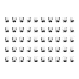 50 Piezas Cuentas de Agujero en Acero Inoxidable, 2.5mm Cuenta Cuadrada con Agujero Redondo de 1mm, Calzos Separadores Metálicos Comunes para Manualidades, Pulseras, Joyería