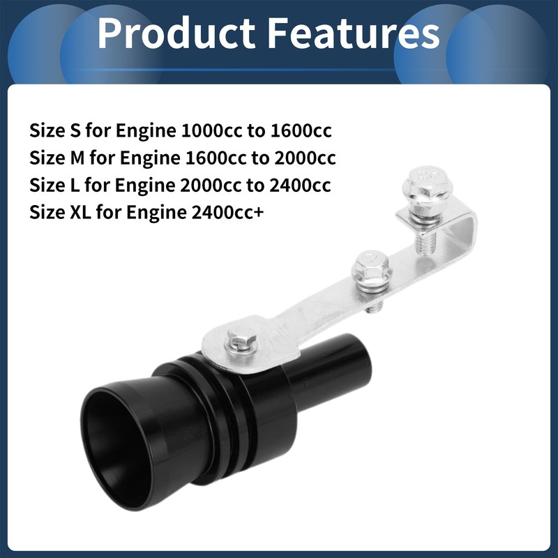X AUTOHAUX Turbo Sound Exhaust Muffler Pipe Whistle, Rear Tailpipe