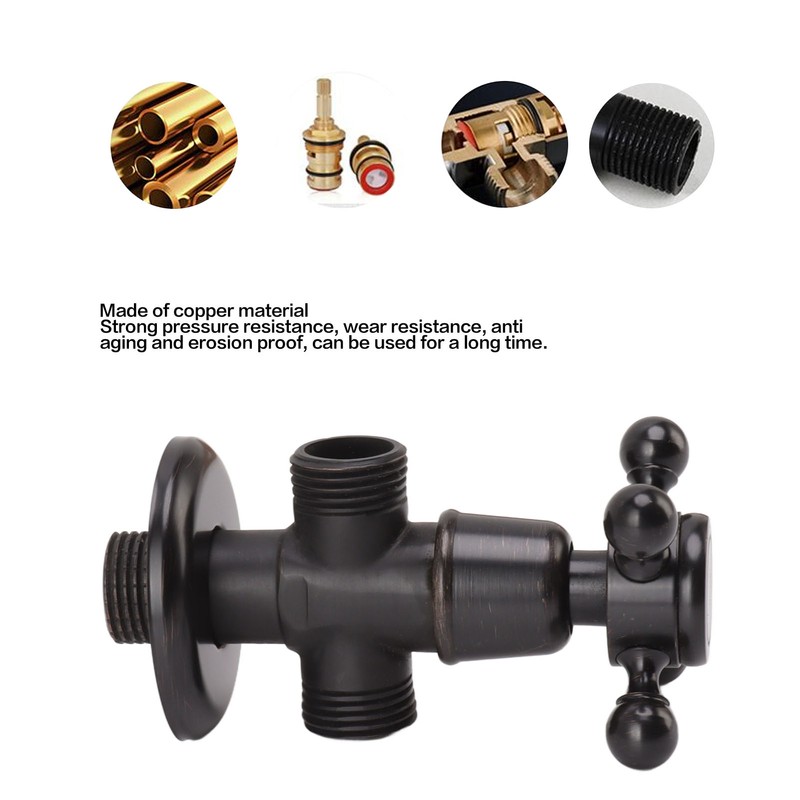 Angle Stop Valve Retro Copper Cross Handle Water Stop Valve