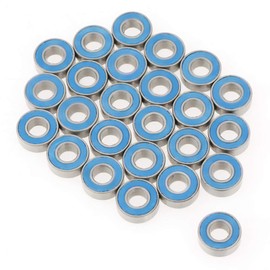 25pcs/Set Rubber Sealed Ball Bearings, 5x11x4mm MR115-2RS Blue Metal Rubber Sealed Ball Bearings