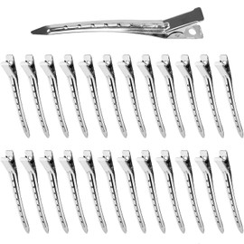 25 Pcs Duck Bill Hair Clips, Pin Curl Clips, Hair Clips for Styling, Silver Hair Clips, Hair Sectioning Clips, Metal Hair Clips for Hair Styling, Hair Coloring