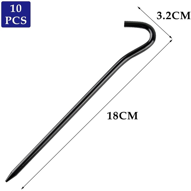 LATRAT Pack of 10 Tent Pegs 18 cm Tent Pegs