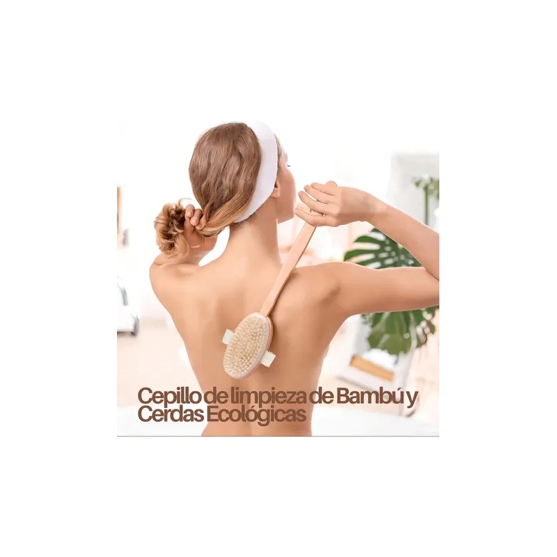 Cepillo Corporal En Seco Cerdas Naturales Mango Removible F