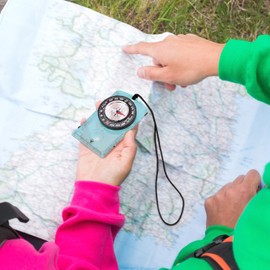 TIXIPEM Orienteering Compass [1PCS] - Waterproof Map Reading Hiking Survival Navigation Compass for Backpacking & Camping - [Blue] Survival Accessories