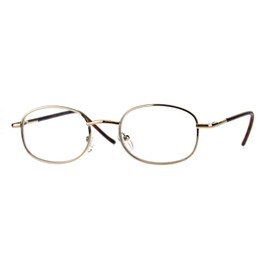 SA106 Mens Classic Metal Rim Rectangular Bifocal Reading Eye Glasses Gold 2.0
