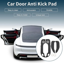 X AUTOHAUX Leather Car Door Anti Kick Pad Sticker for Hyundai Elantra 2011-2016 Door Side Edge Guard Protector Interior Accessories Black 1 Set