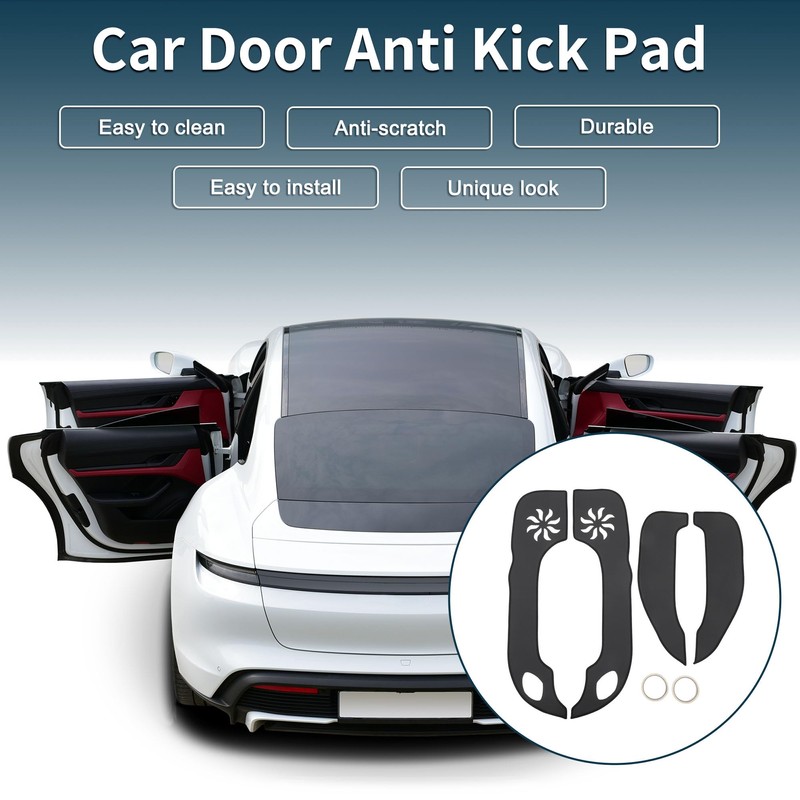 X AUTOHAUX Leather Car Door Anti Kick Pad Sticker for