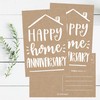 25 Kraft Happy Home Anniversary Realtor Cards, Blank Greeting House