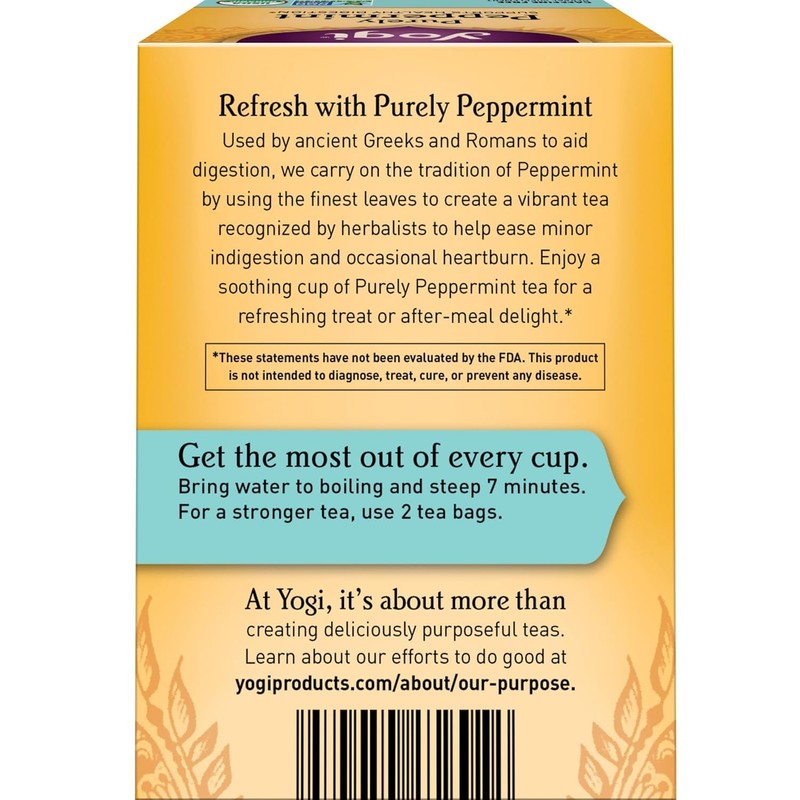Yogi Tea - Purely Peppermint Tea (2 Pack) - Supports