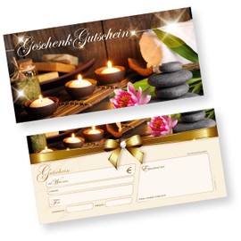 tatmotive Wellness Gift Voucher (Pack of 50) Simply Enter Values and Stamps, for Massage & Beauty