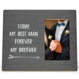 DIENADFX Best Man Gifts from Groom, Brothers Picture Frame, To Best Man Picture Photo Frames, Groomsman Wedding Gift Ideas, Today My Best Man Forever My Brother Black Wood Picture Frames for 4x6 Photo