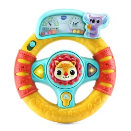 VTech Interactive Grip and Go Steering Wheel Toy with Lion Sounds Songs Lights