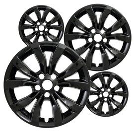 Fuel Rider Set of Four (4) 17 inches Gloss Black ABS Wheel Skins Impostors Wheel Covers Compatible with 2015-2022 Chrysler 300 Wheels- Auto Tire Replacement Cap Cover