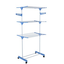 ping Multi Functional Foldable Rolling Clothe Drying Rack Clothing Metal Hanger for Clothe Storage Container Holder RackMaterial: Metal