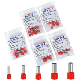 SRXECT 120PCS Wire Ferrule Kit Copper Crimp Ferrule Connectors Insulated Pin Cord End Terminals AWG(10 8 6 4 2) Gauge